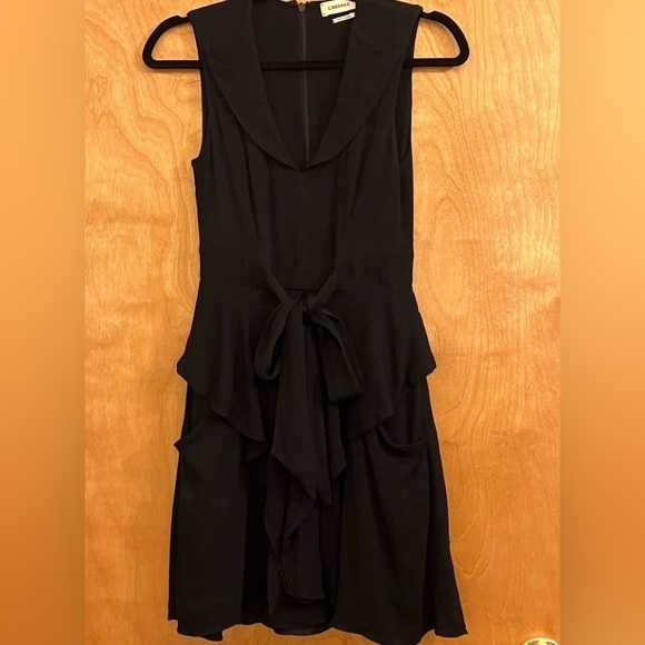 L’AGENCE Black Gabby Tiered Bow Front Dress 0 - Picture 3 of 6